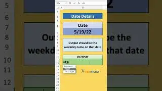 Excel Find Weekday from Date | 