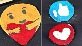 Emoji Reactions Pancake Art | Care, Like, Love