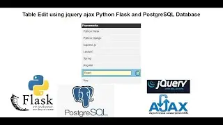 Table Edit using jquery ajax Python Flask and PostgreSQL Database