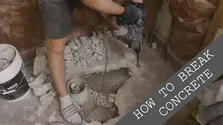 How to break concrete EASILY with Bosh Rotary Drill Hammer | Bathroom renovation - Part 3