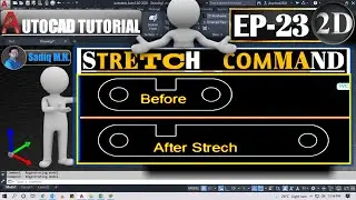 #23-AutoCad Tutorial Stretch Command