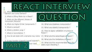#React Interview Questions and Answers - Part 2