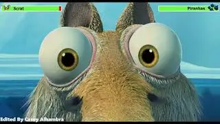 Scrat vs. Piranhas with healthbars