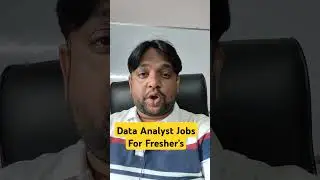 data analyst job for freshers. IT job for fresher.