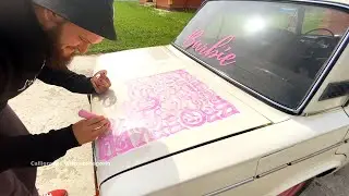 GENTLE TONES FOR BARBIE - I DRAW ON THE AUTO VAZ [Translation of calligraphy in the description]