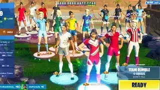 We got 16 SOCCER SKINS to join a PUBLIC MATCH together... (super sweaty)