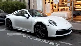 2020 white porsche 911 992 carrera 4 in PAris France