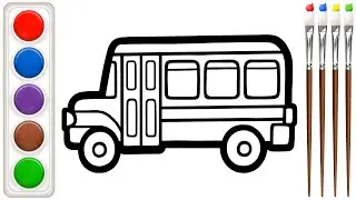 How to draw a  school bus step by step