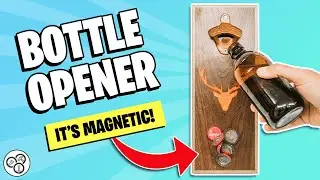 Bottle Opener with Magnetic Cap Catcher 🧲 Woodworking Gift Ideas