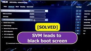 Enabling SVM on laptop leads to black boot screen [SOLVED]