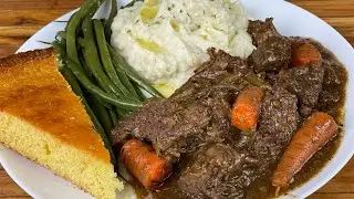 Instant Pot Roast Beef! SLAP YA MAMA GOOD! Pot Roast w/ Garlic Mashed Potatoes Green Beens