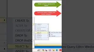 SQL Tricks | How to Get All Column Names in a Single Click | SQL Query  