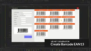 VB.NET  Create Barcode EAN13 Design BarcodeLable in Windows Forms Application.