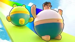 Стал топ 1 в мире и выиграл всех на гонке! Вторая часть по роблокс fat race simulator!