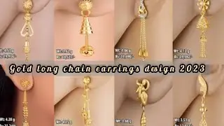 gold earring long chain design // latest gold earrings design #goldjewelry #goldearringswithgrams