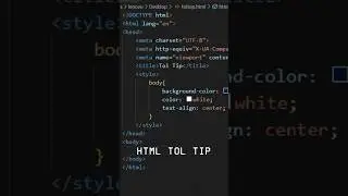 HTML Tol tip | 