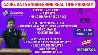 Azure Data Engineering || Real Time Program || Hands-On Job Assistance Program || Mock Interviews