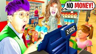 We Opened Our Own SUPERMARKET!? (LANKYBOX Made Their Own WALMART In SUPERMARKET SIMULATOR!?)