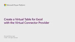 Create a Virtual Table for Excel with the Virtual Connector Provider