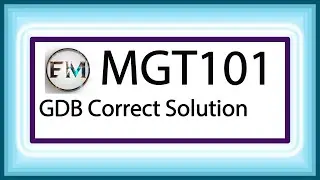 MGT101 GDB Solution |MGT|MGT101 solution|MG101