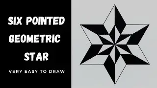 How to Draw Six Pointed Geometric Star Drawing | Hexagram | 6 pointed star | geometric star patterns