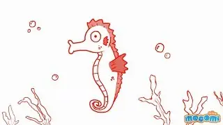 How to Draw a Seahorse - Step By Step Drawing for Kids | Educational Videos by Mocomi