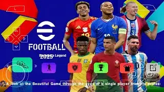 eFootball PES 2025 PPSSPP Camera Origin PS5 New Kits 2024/25 & Transfers Real Faces Best Graphics