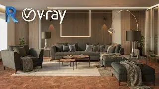 modern living room interior modeling & rendering in Revit 2022 Vray 5 - Vray for Revit #3
