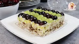 САЛАТ с КУРИЦЕЙ, ВИНОГРАДОМ, СЫРОМ и ГРЕЦКИМИ ОРЕХАМИ. С этим ингредиентом он никогда не будет сухим