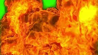 [4K] Fire Explosion Transition Green Screen