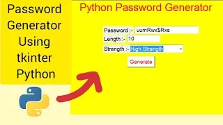 How to create an ||Password generator|| using tkinter module in python