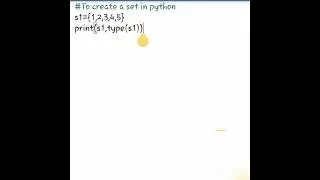 Create a set in python || Data types python #beginners