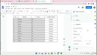 How to Align Row Contents in a Table in Google Docs