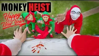 MONEY HEIST Protect Santa Fighting ELF Zombie ( Parkour POV LIVE ACTION )| B2F | Last Christmas 2023