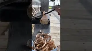 #Satisfying #wood #curls #historic #woodworking #tools #livinghistory #museum #history #shorts