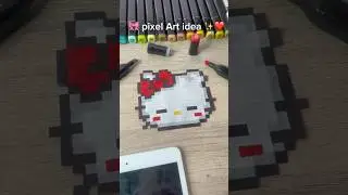 Hello kitty 🎀 pixel art idea 💖 