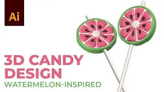 Creating a Watermelon-Inspired 3D Candy Design in Adobe Illustrator