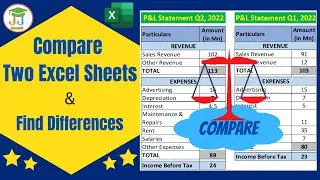 Compare Two Excel Worksheets | compare two excel worksheets and get difference | Excel | Compare