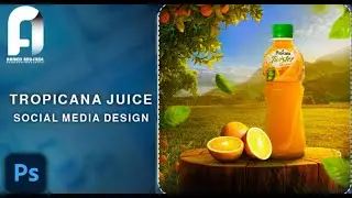 🔴 How to design a Tropicana Social Media Banner | Adobe Photoshop Tutorial