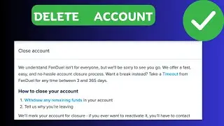 How to delete Fanduel account | delete fanduel sportsbook account