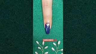 Blue Matt Nail Paint With Flower Texture #shorts