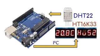 DHT22 Sensor Readings on HT16K33 Displays