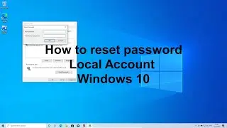 How to reset password Win 10