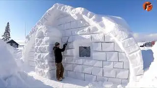 Man Builds Amazing Snow House in 5 Days | Start to Finish Build 