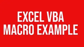 Excel vba macro example