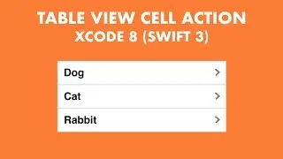 Table View Cell Action In Xcode 8 (Swift 3)