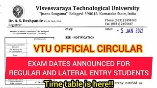 VTU EXAM DATES ANNOUNCED!! || VTU REVISED ACADEMIC CALENDAR!! || VTU UPDATES TODAY 2021 || VTU NEWS