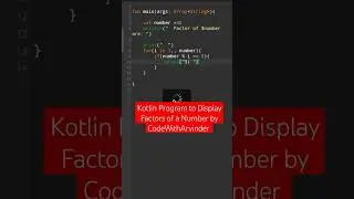 kotlin program to display factors of a number 