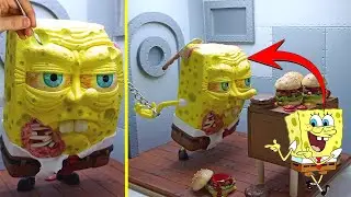 How to make a Zombie Spongebob Diorama | Spongebob squarepants