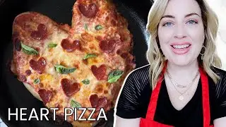 Heart Shaped Pizza for Valentine's Day Dinner